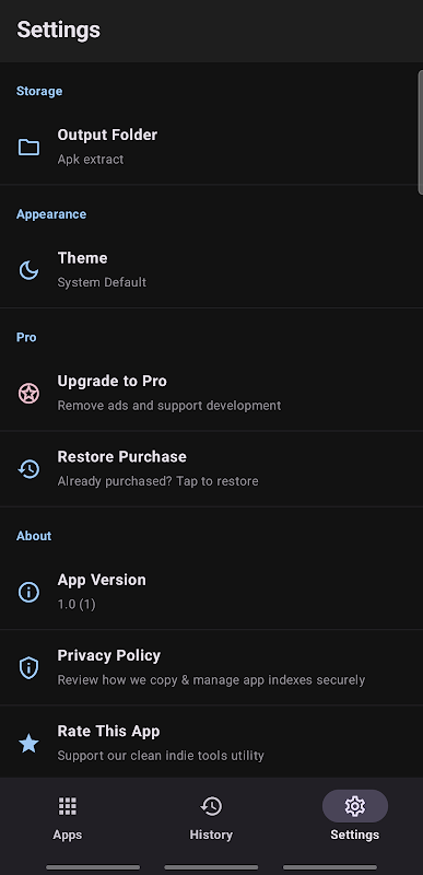 APK Extractor Pro Interface Screenshot 2